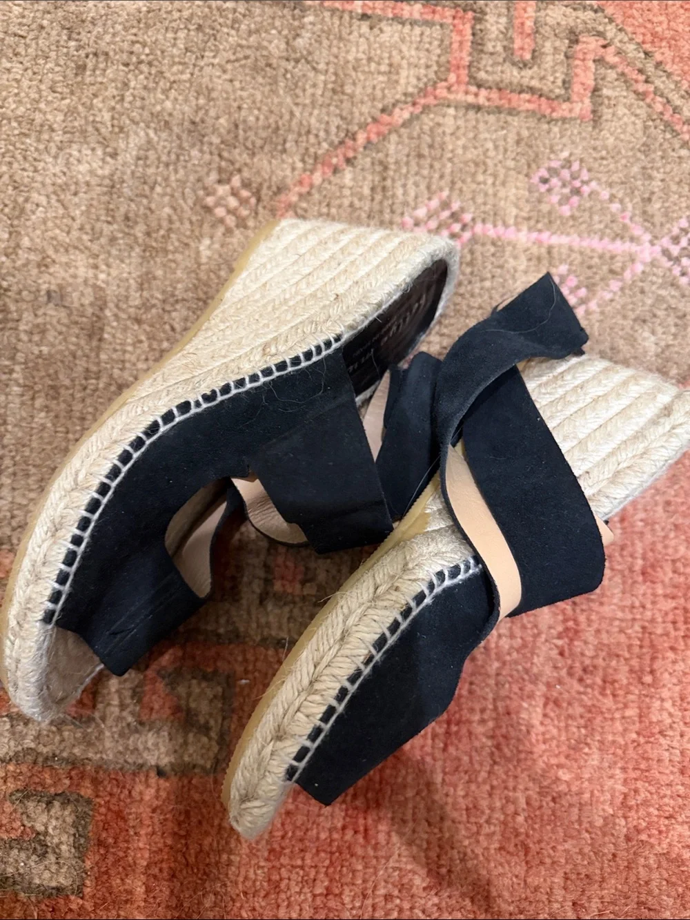 bettye muller Black Suede Knotted Espadrille Slide